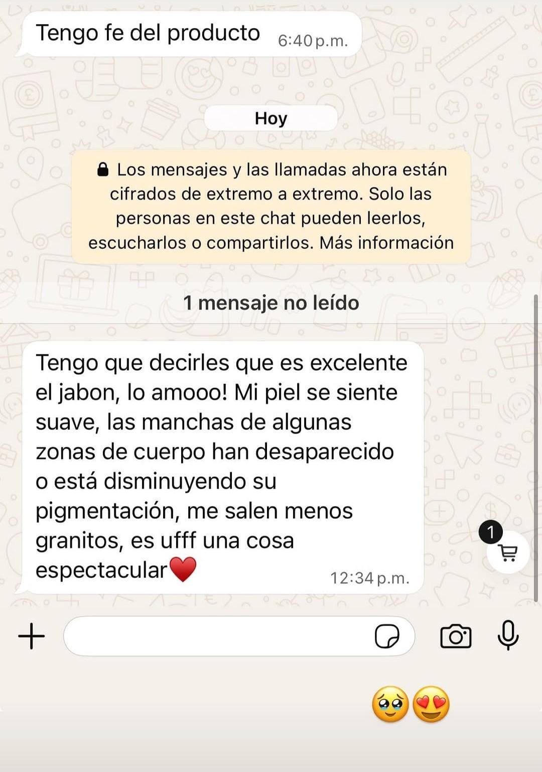 Comentario de clienta por WhatsApp 5