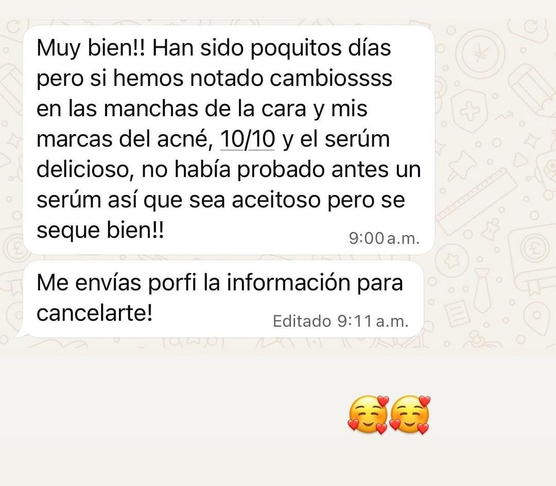 Comentario de clienta por WhatsApp 4