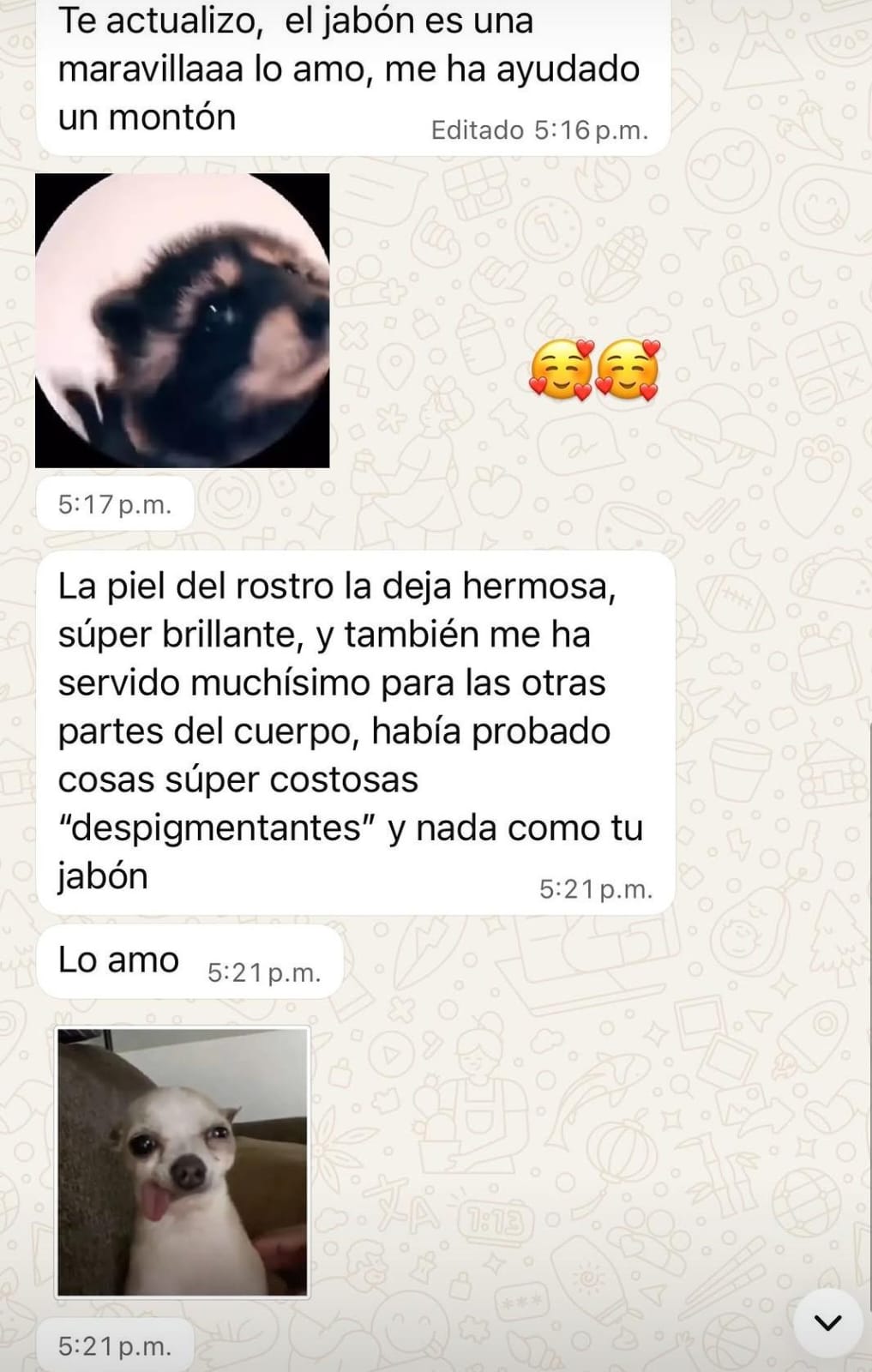 Comentario de clienta por WhatsApp 6